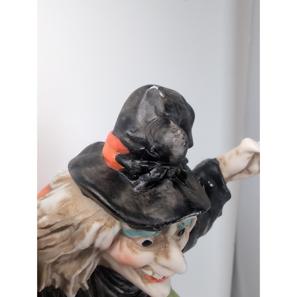 Vintage Halloween Wicked Witch Pumpkin JOL  Candle Votive Holder Lizard Skull 7" - Picture 7 of 14